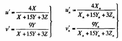 u'、v'和u'n、v'n色品坐標(biāo)